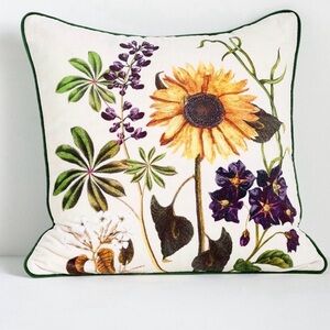 NWT Anthropologie Evie Cotton Floral Printed Throw Accent Pillow